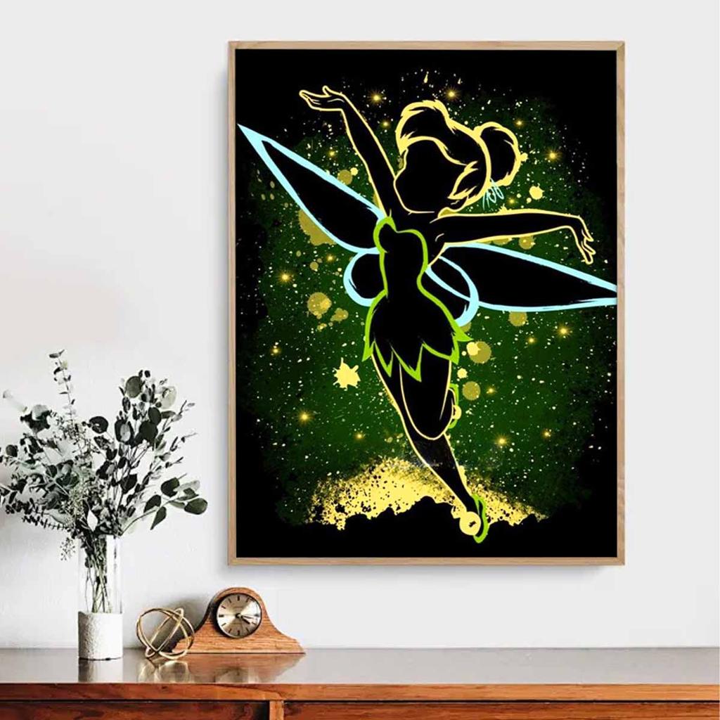 Полная круглая алмазная живопись Светящийся эльф в темной ночи Искусство Стразы Картина Мозаика DIY 5D Вышивка крестом Домашнее украшение