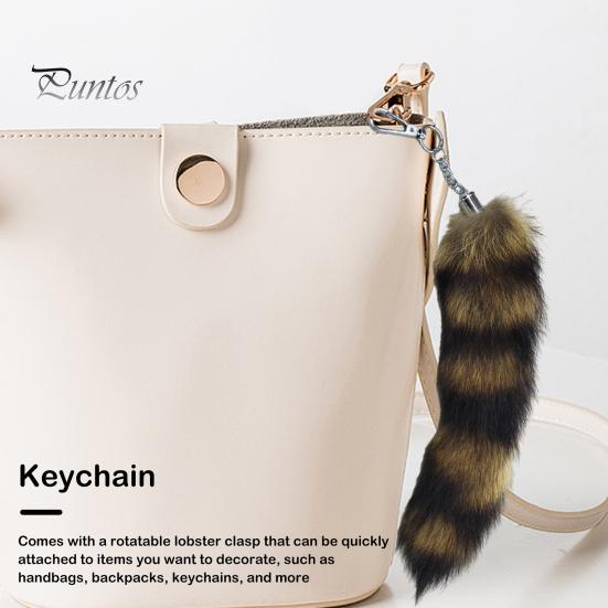 Украшение из искусственного хвоста енота, мягкая пушистая застежка-омар, сделай сам, кольцо для ключей от автомобиля, подвесной кулон, украшение для рюкзака, подарок на день рождения