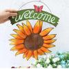 Garden Creative Living Room Wall Decorations WELCOME Sun Flower Pendant European Style Iron Mural Farmhouse Decor