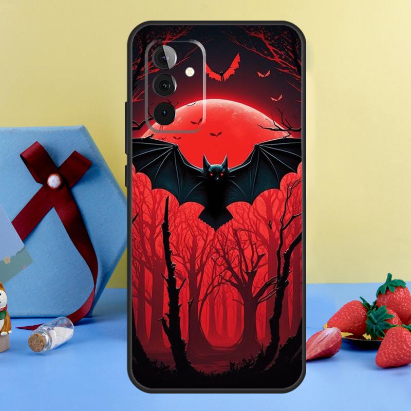 Чехол с летучими мышами и полной луной в готическом стиле для Samsung Galaxy A36 A56 A26 A16 A06 A13 A33 A53 A15 A35 A55 A34 A54 A12 A32 A52 A17