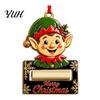 Snowman Cash Holder Christmas Wooden Money Ornament, Santa Reindeer Elf Hanging Holder, Xmas Tree Gift Decoration Decorative Present