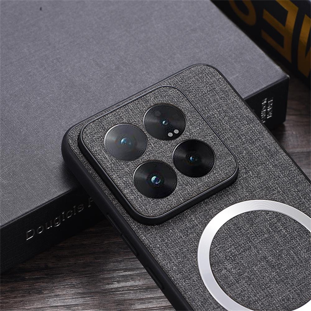 For Xiaomi 14T Magnetic Case Drop-Proof TPU+Cloth Back Phone Cover