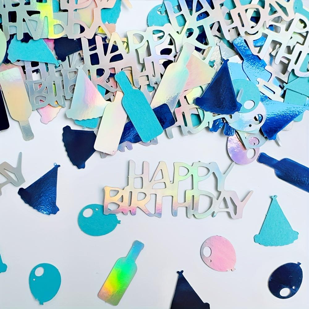 100pcs Colorful Birthday Confetti Decorations, Paper Balloon & Hat Cutouts, Festive Sprinkles for Party Table Scatter