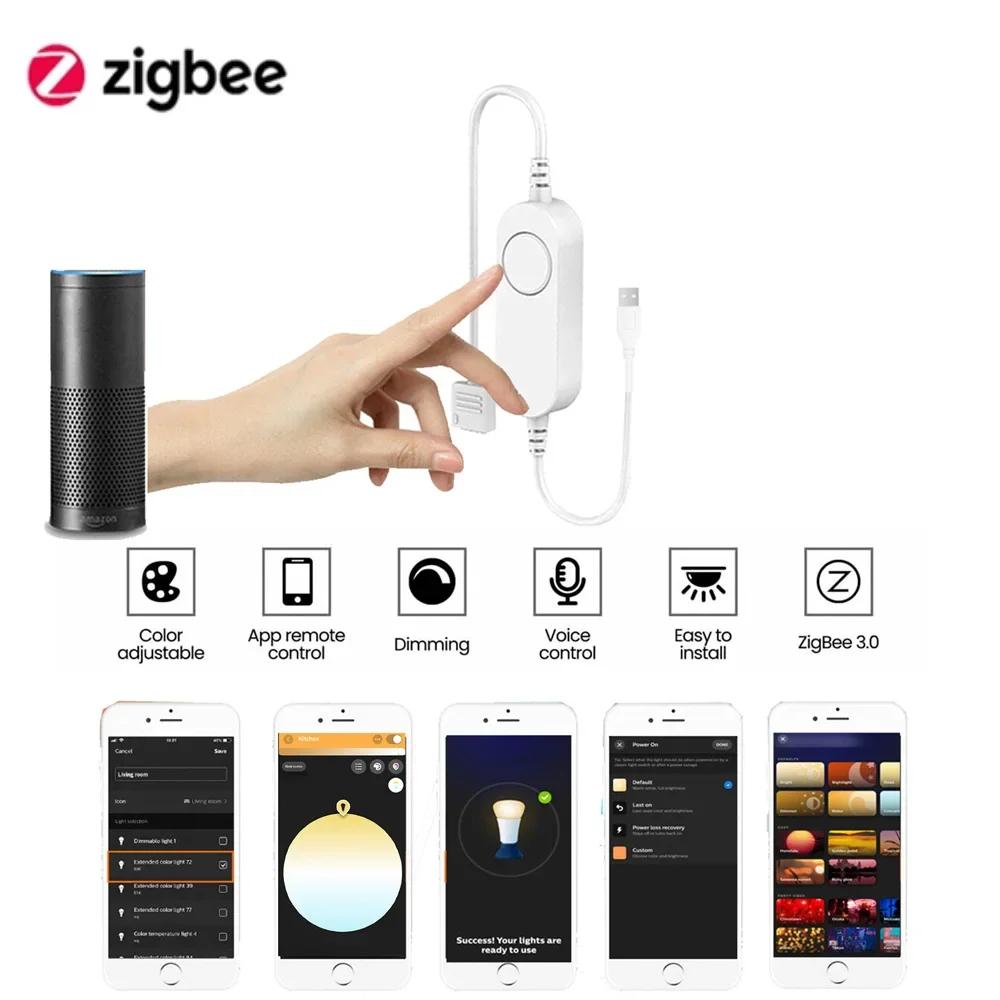 Zigbee 3.0 Smart LED Controller DC5V 12V 24V Dimmer Single Color CCT RGB RGBW RGBCCT LED Strip for Tuya Alexa SmartThings 2mqtt