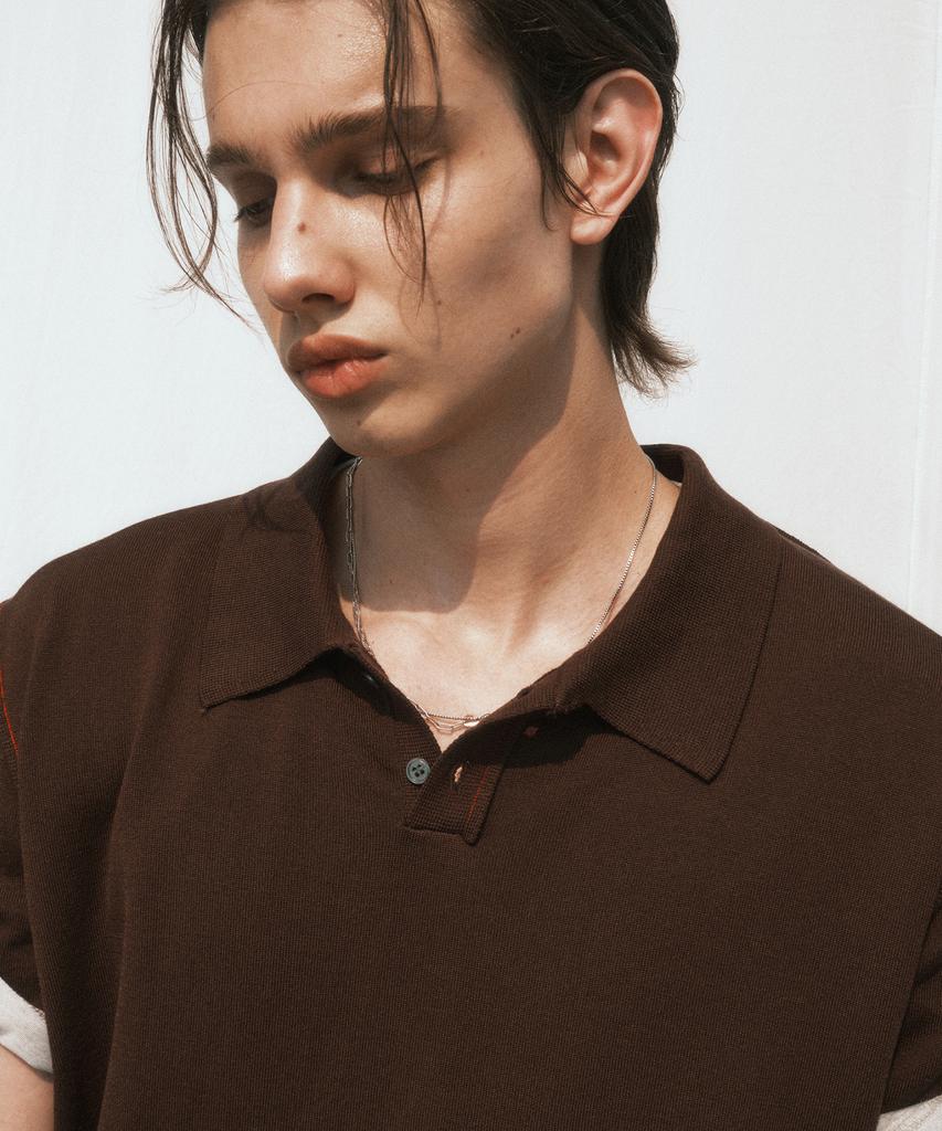 NOIRER Low Cut Polo Knit (Brown)