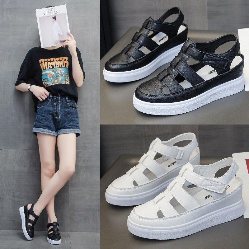 Summer New Single Shoes Inside Increase Thick Soled Beach Sandals Women