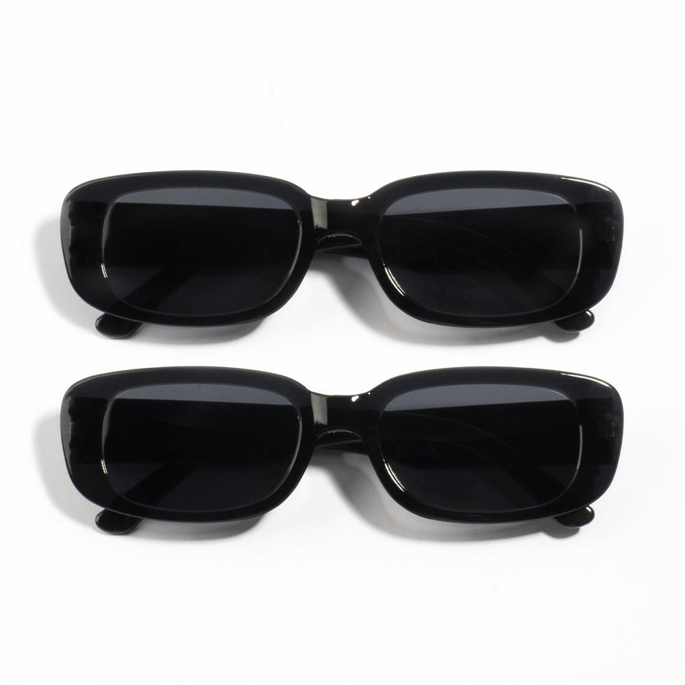 12PCS Vintage Black Square Sunglasses Woman Luxury Brand Small Rectangle Sun Glasses Female Gradient Clear Mirror