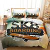 3D комплект постельного белья для скейтборда, роскошный пододеяльник с HD-печатью, 2/3, комната для мальчиков, DE135 * 200, домашний мягкий и легко чистящийся комплект домашней одежды на молнии