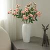 66Cm Artificial Bubble Roses Branches Silk Fake Flower Living Room Decoration Light Luxury Simulation Rose Orange Flowers