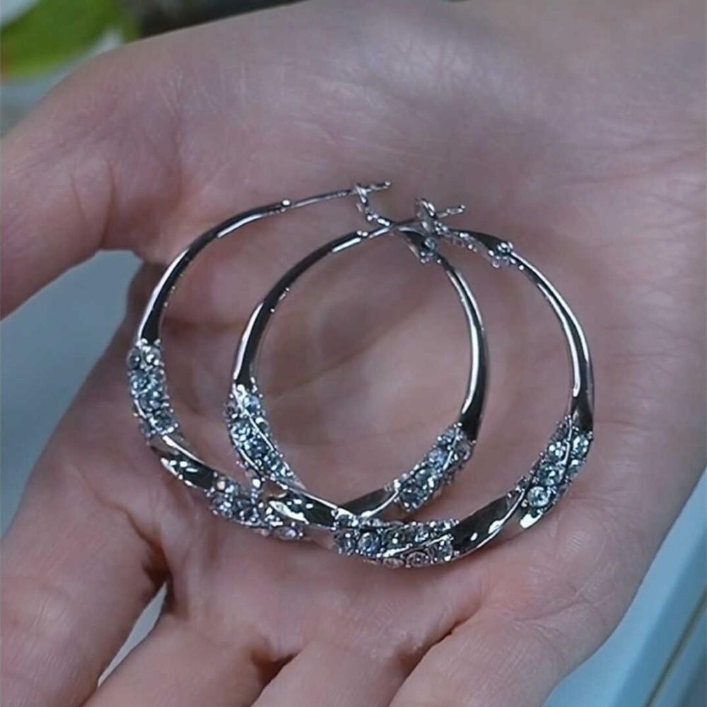 Exaggerated Hoop Earrings Light Luxury Women Ear Jewelry Temperament Large Round Earrings Party