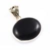 Natural Black Onyx Gemstone 925 Solid Sterling Silver Jewelry Pendant 1.3'' W3i89