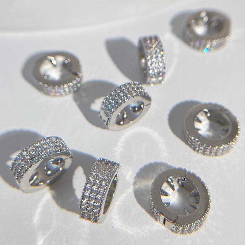 Круглая плетеная пряжка для волос с бриллиантами и серебряным блеском, персонализированная хип-хоп-сладкая крутая грязная плетеная заколка для волос