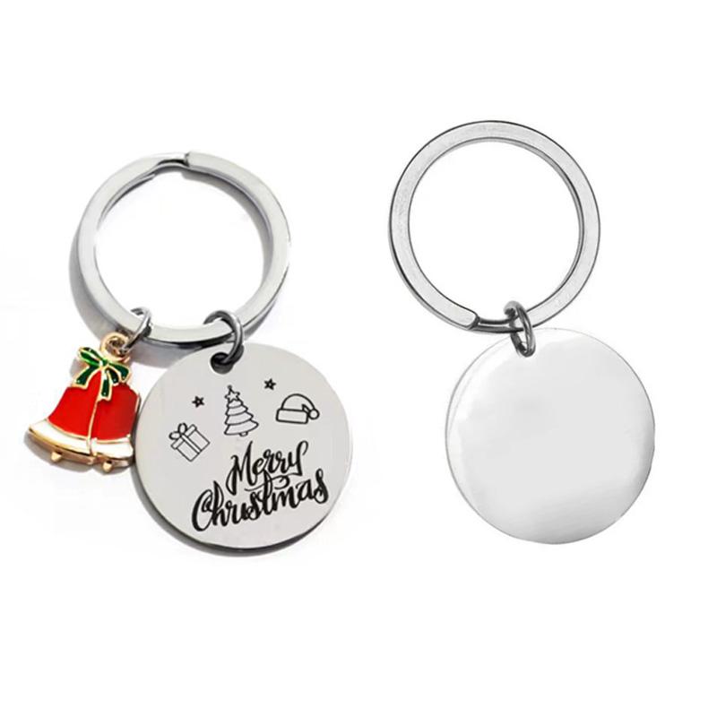 1PC Fashion Santa Claus Handbag Pendants Xmas Tree Cartoon Bell Metal Keyring Christmas Keychain