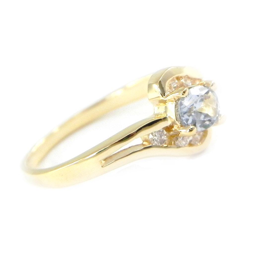 Ring Gold Plated 'Celestina' Golden Blue Topaz - 8 Mm