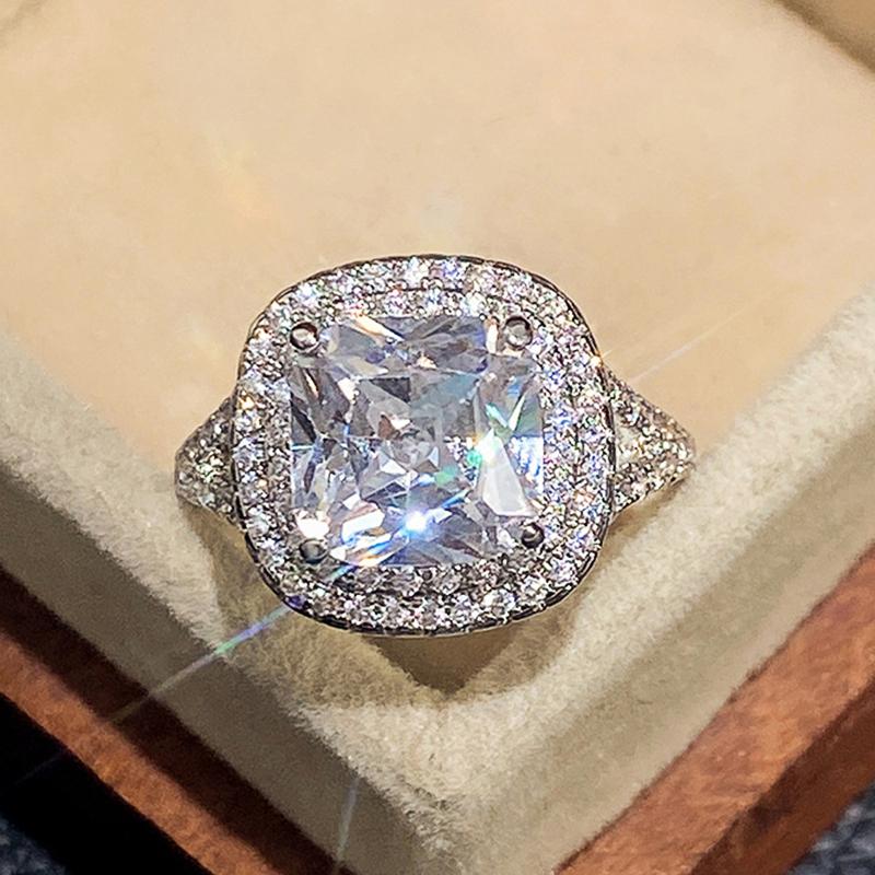 Новые роскошные кольца с кристаллами кубического циркония для женщин, обручальные кольца, аксессуары, блестящие кольца с цирконием AAA, модные украшения