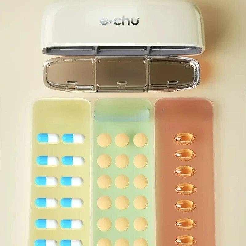 Аптечка Портативная медицина Три сетки Портативная Утром Полночь Семь дней в неделю Трехразовое питание В день Силиконовый герметичный контейнер для путешествий