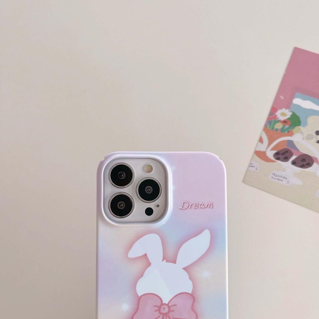Pc Hard Shockproof Cute Rabbit Bunny Phone Case For Iphone 11 12 Promax 13 14 Pro Max Ins Happy Fundas Shell Capa