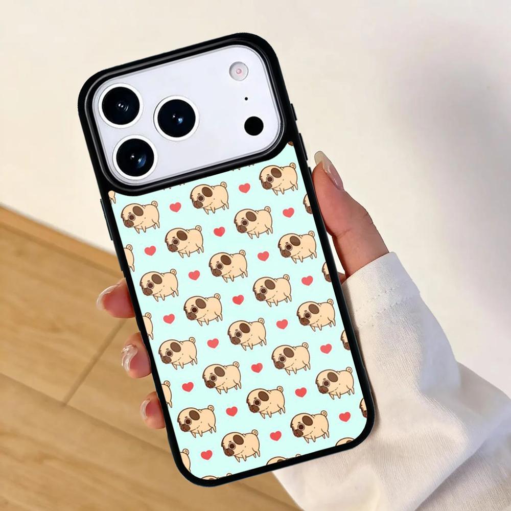 CUTE PUPPY PUG DOG MOPS SOFT Mobile Phone Case for IPhone 17 AIR 16pro Max 15 14 13 12 11 Bumper Cover