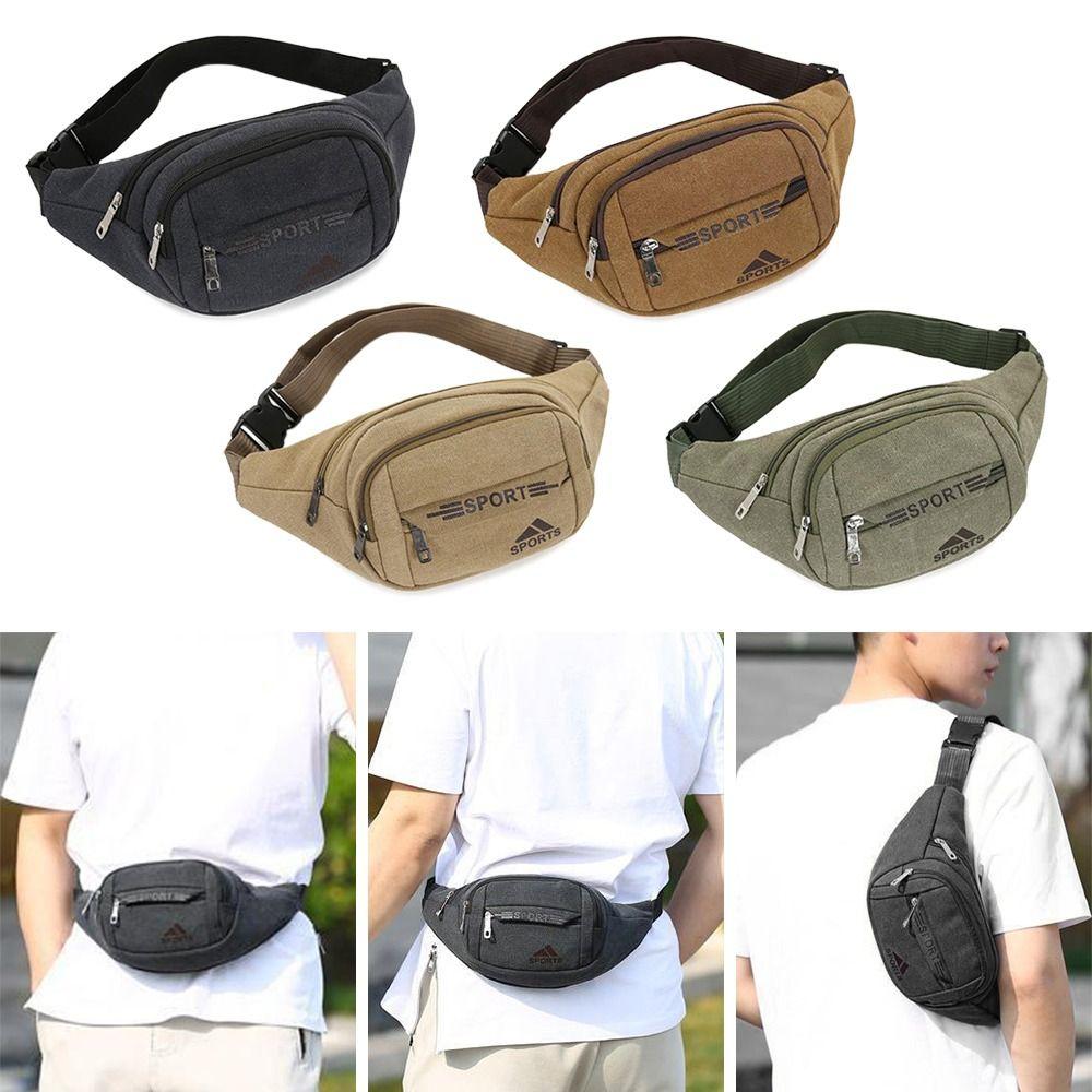 Сумки для бега Мужские сумки через плечо Холщовая поясная сумка Товары для путешествий на открытом воздухе