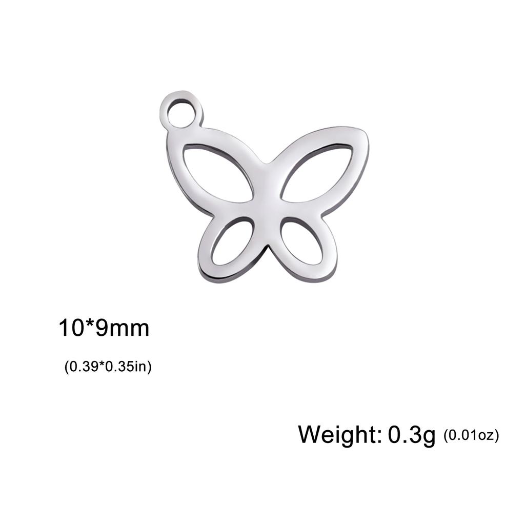 5 Pieces of Animal Stainless Steel Jewelry Made of Dragonfly Butterfly Cat Elephant Dolphin DIY Bracelet Accessories as Gifts