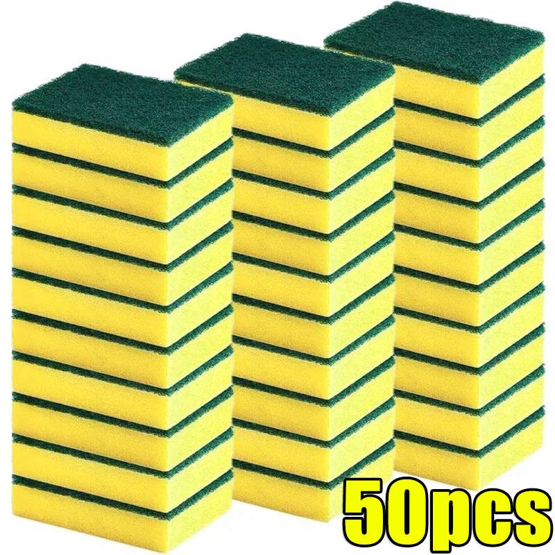 50/2 шт. Кухонная мягкая губка для мытья посуды, впитывающая, для чистки, для мытья кастрюль, от ржавчины, набор чистящих подушечек, бытовая чистящая щетка, губка