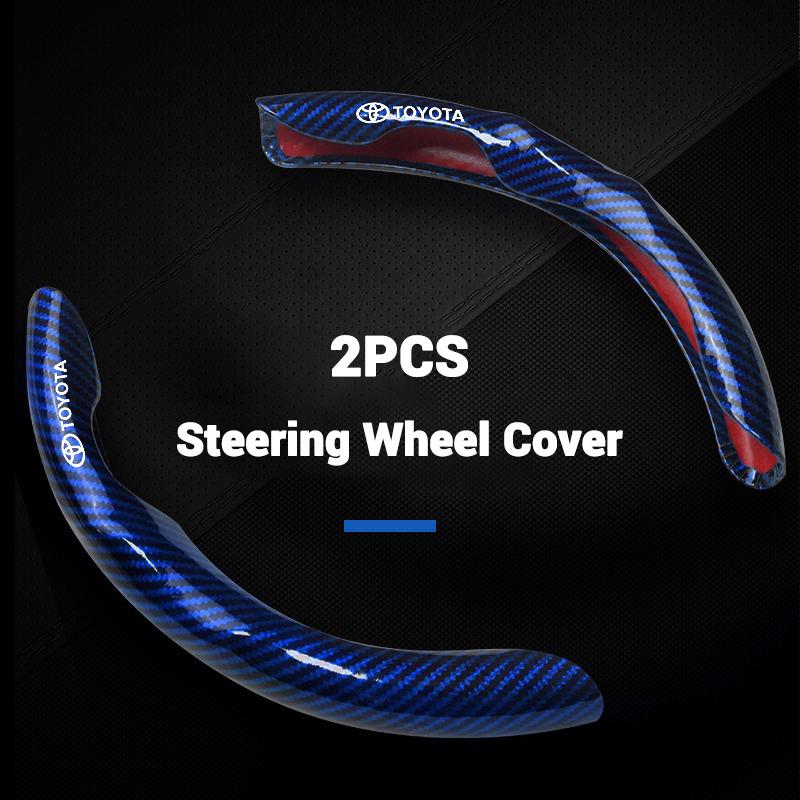 New Carbon Fiber Car Steering Wheel Cover Motorsports Style For Toyota Hilux Yaris Ractis Corolla Camry CHR Auris Tacoma Cruiser QY8