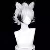 Парик для косплея Von Lycaon Game ZZZ Silver White Black Short Парик из термостойких синтетических волос для Хэллоуина, парики для аниме + шапочка для парика