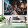 2D flat, 1pc 2D flat banner background cloth - a magical and mysterious castle banquet hall scene background