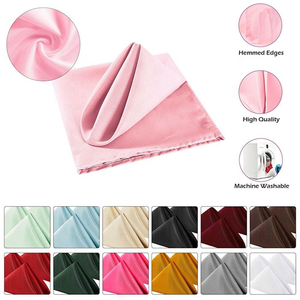 15.7 Inch Soft Luxury Retro Faux Satin Cloth Dinner Decor Square Table Napkins Wedding Table Cloth