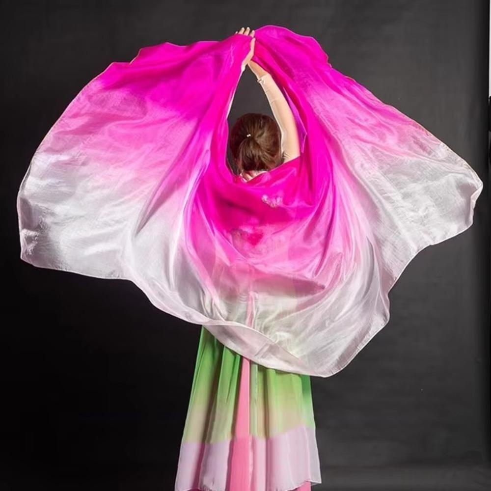 100% Silk Belly Dance Veils Light Texture Dancing Shawl Performance Dance Veil