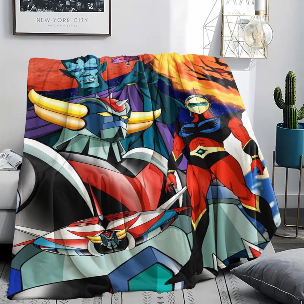 Grendizer Goldorak Print Flannel Blanket, High quality Comfortable for All Seasons, Home Decor, Warmth and Comfort, Perfect for Christmas Gifts30