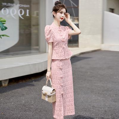 Легкое улучшенное платье ципао женское летнее новое популярное красивое платье-костюм