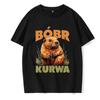 Fun Hamster Print Men's T-Shirt Summer Vintage Kawaii Men's Women's Surfing Beach T-Shirt Unisex Breathable Casual Top
