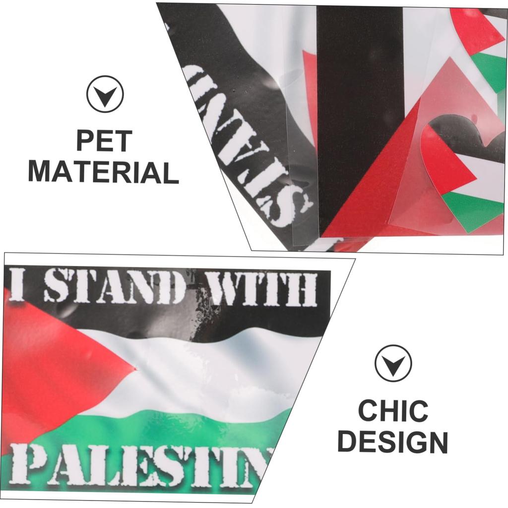UPKOCH 8 Pcs Car Stickers, Palestinian Car Decal Flag Decal Gaza Sticker, Palestinian Flag