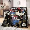 Super Mario Awesome 2D Print Flannel Blanket, Cartoon Style for Bedroom, Soft Bedding for Travel Throw_LIAN