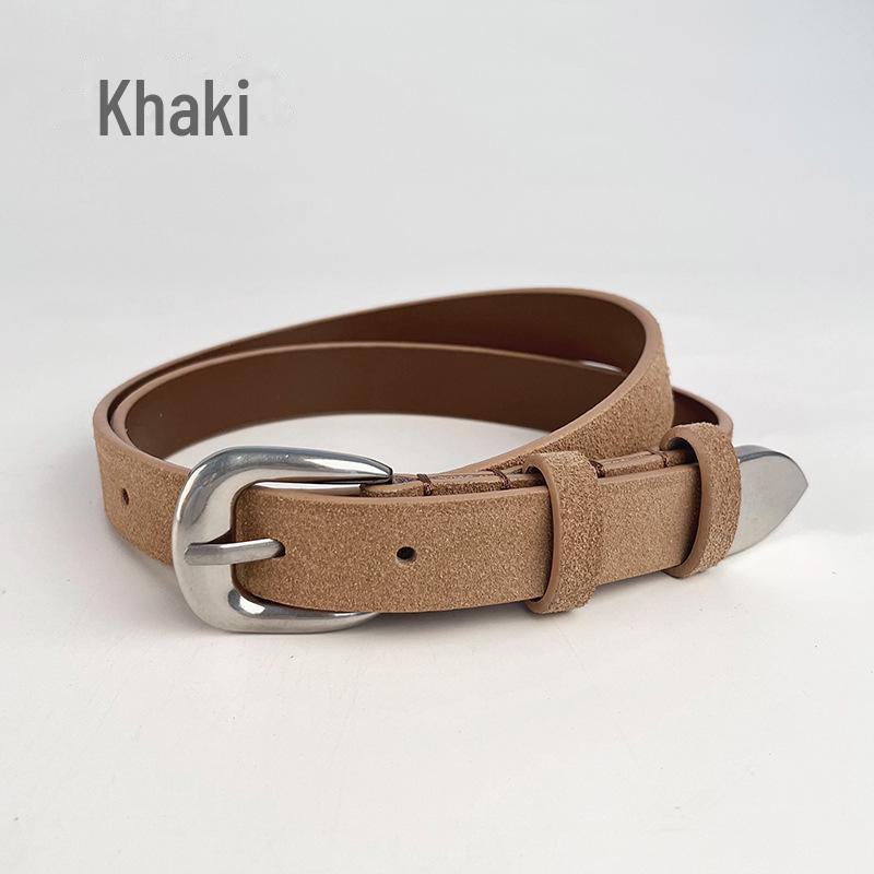 Женский ретро-ремень из натуральной замши с матовым эффектом — идеально подходит для юбок, свитеров и курток