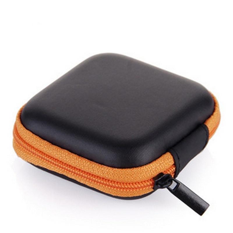 Mini Zipper Headphones Box In-ear Earphone Cases EVA Square Earbuds Headset Carry Pouch Bags
