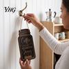 American Country Style Ornament 3Pcs Wooden Mason Jar Hanging Sign, Rustic Coffee Theme Wall Decor with Plaque Hemp Rope, Decorative Pendant
