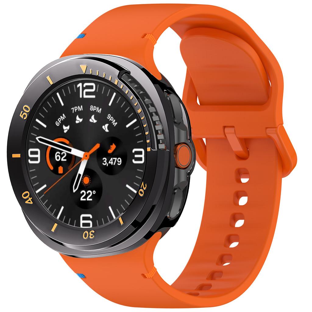 Case+ Band For Samsung Galaxy Watch 8 Classic 46mm Silicone Bracelet Strap Hard PC Bumper For Galaxy Watch 8 Classic NO Glass