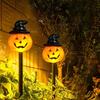 5 шт. солнечные фонари в виде тыквы, уличные украшения на Хэллоуин, солнечная подсветка, тыквенные наземные колья для вечеринки, украшение двора, крыльца
