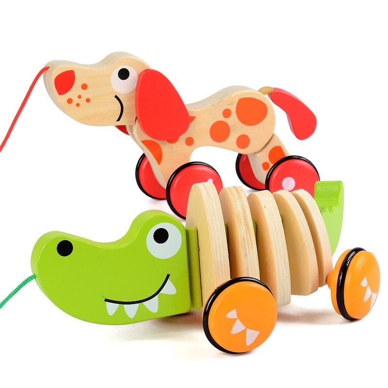Ideal Gift Option Kids Wooden Puppy Toy Car For Infants And Children Of All Ages