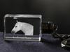 Boulonnais Horse - Crystal Pendant with Photo of a Horse, Illuminated Pendant, Unique Gift by Art-Dog Brand