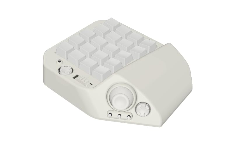 for Gaming Keyboard with Joystick and Keyboard [MH-Device] MH-Delta Left-Handed 41-Key One-handed Wheel, One-handed Keypad, Right-hand (Flip - White)