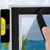 Self-Install Window Screen Mesh with Adhesive Hook & Loop Fastener - No-Drill Mosquito Net Curtain