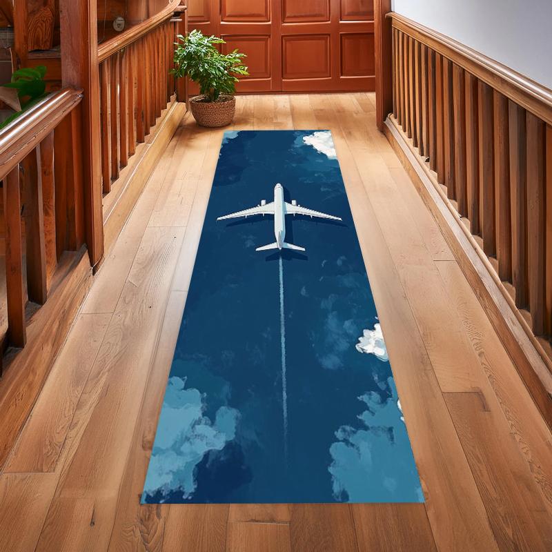 Airport Runway Runner Rug Modern Minimalist Home Decor Hallway Carpet Soft Non-slip Floor Mat for Corridor Living Room Bedroom