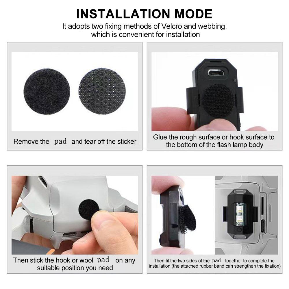 1 Piece 7 Color Drone Strobe Light USB LED Anti-Collision Bike Tail /Model Aircraft Night Flying Mini Signal Flashing Warning Light