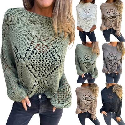 Женские осенние свитера с длинным рукавом, свободные толстые трикотажные джемперы
