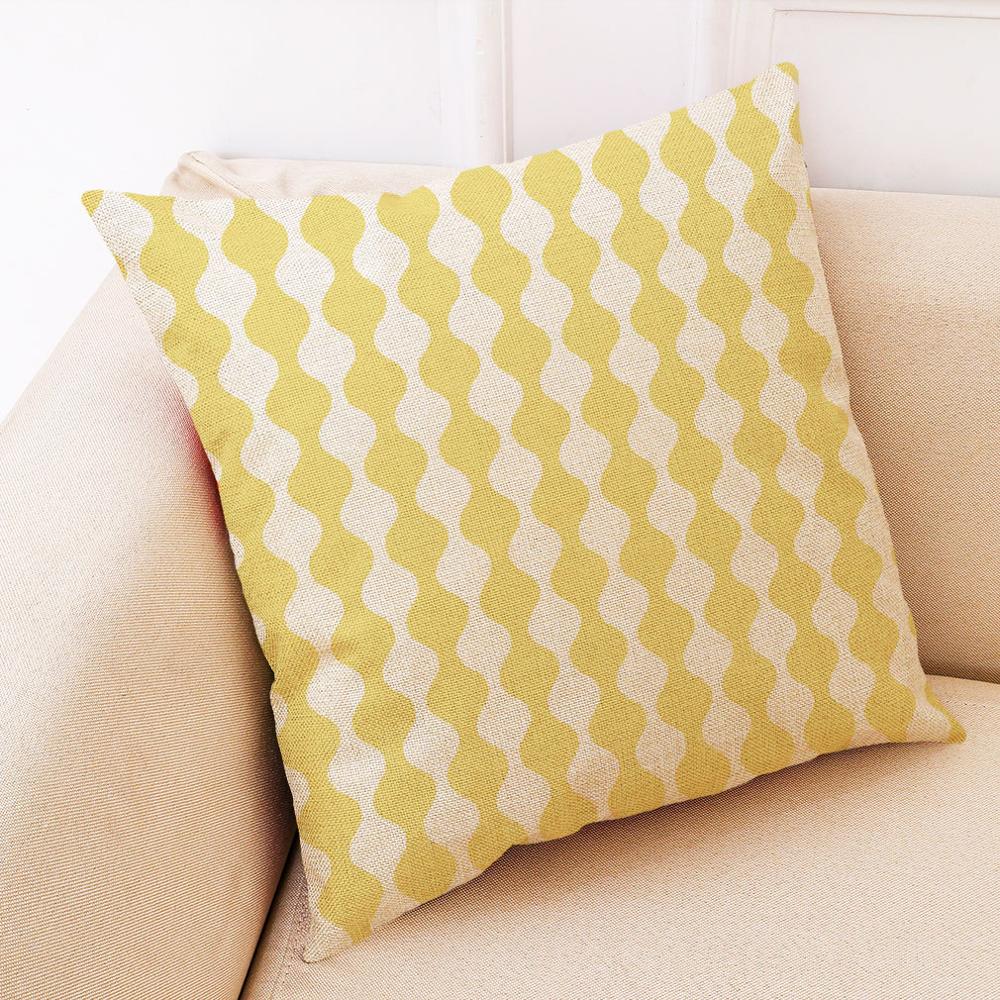 Geometric Gray Cushion Pillowcase Geometry Decorative Yellow Pillow Creative Home Decoration for Sofa Cushions Customized