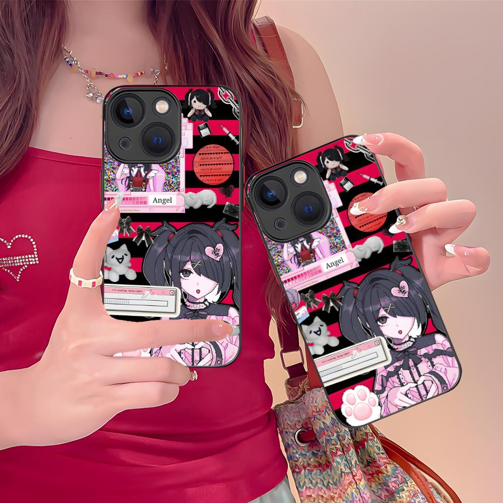 Needy Girl Ame-chan Rain Phone Case for iPhone 16 15 14 13 12 11 X XR XS 8 7 Pro Max Plus Mini Colour Printing Silicone Luxury