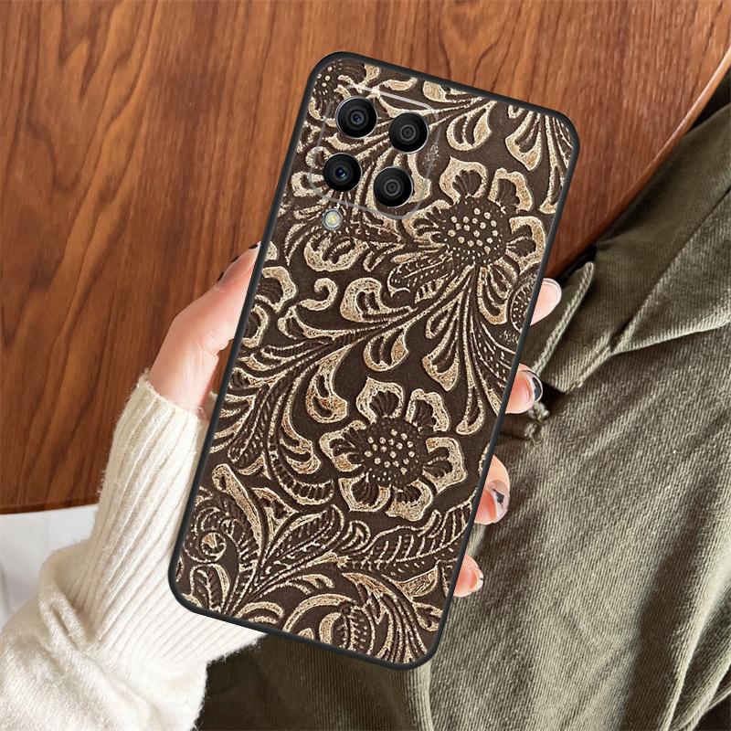 Коричневый Western чехол ручной работы для Samsung Galaxy M06 M16 M36 M56 M33 M15 M55 M31 M13 M12 M14 M53 M32 M52 M35 M34 M54